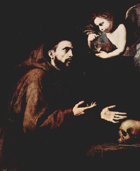 Jose de Ribera Der Hl. Franz von Assisi und der Engel mit der Wasserflasche oil painting picture